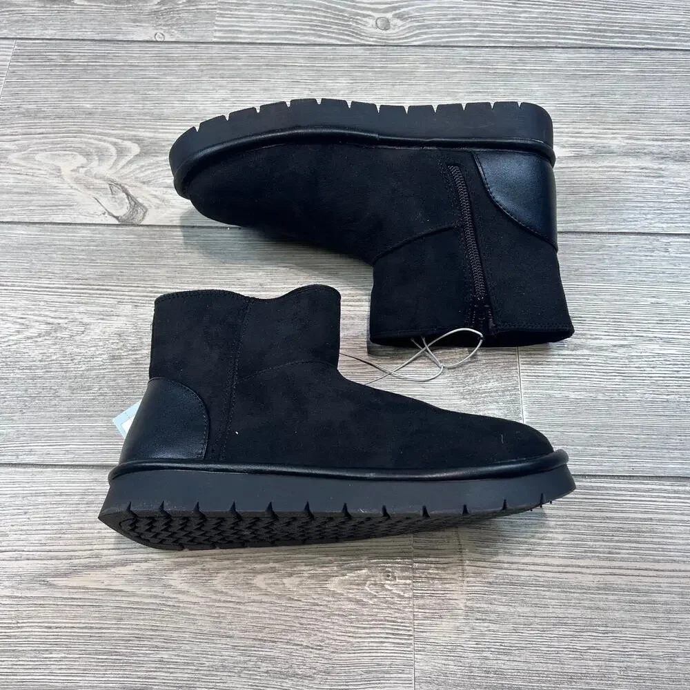 Cat & Jack Girls' Honor Faux Suede Boots Black Size 3 NWT